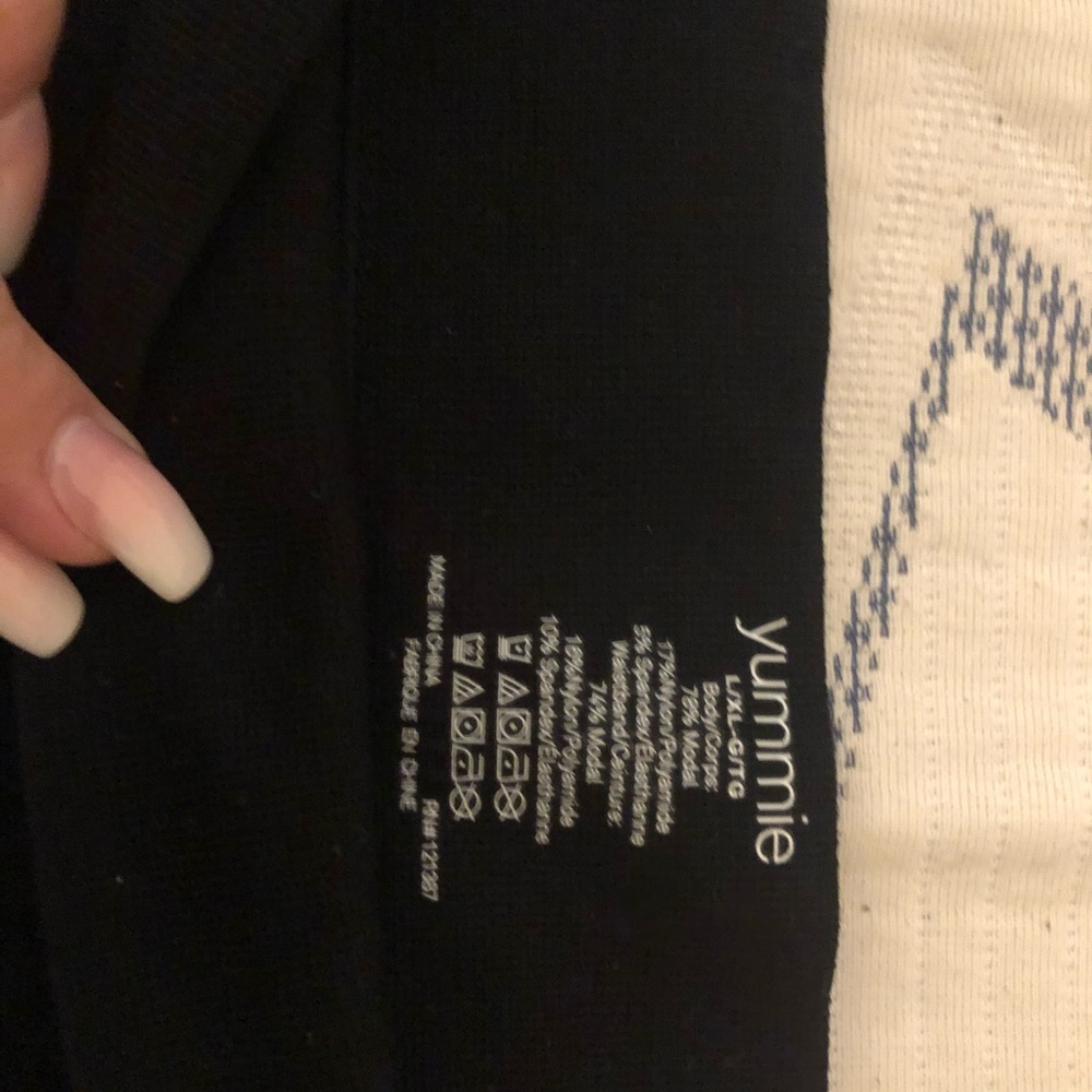 Black thong cozy French terry fabric